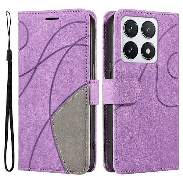KT Leather Series-1 Xiaomi 14T Pro -puhelinnahkakotelo, värillinen, lompakkoteline Multicolor Style E