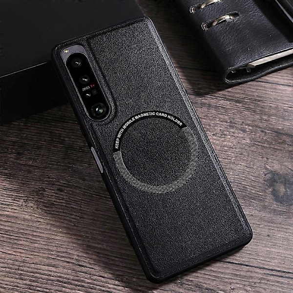 Magnetisk telefoncover i læderbelagt PC+TPU til Sony Xperia 10 V, kompatibelt med MagSafe Multicolor Style A