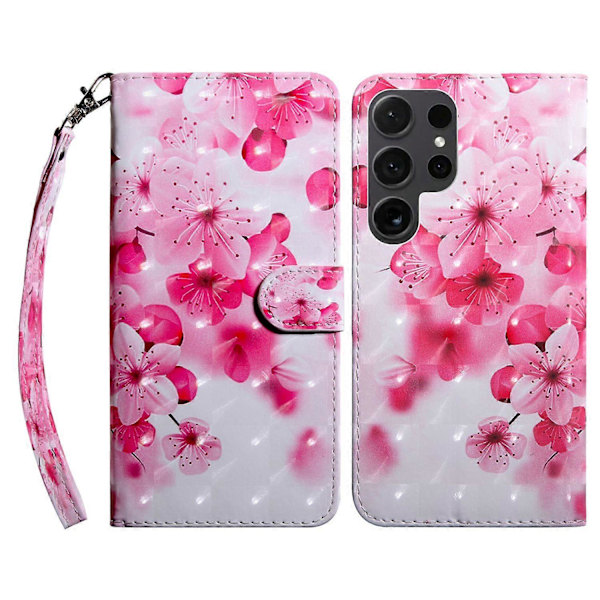 Samsung Galaxy S24 Ultra -kotelo, 3D-kuvioitu nahkalompakkokotelo Multicolor Style H