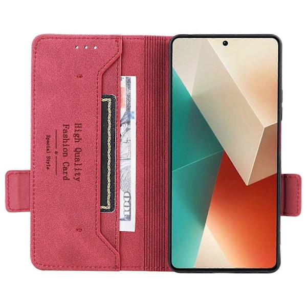 Plånboksfodral i PU-läder för Xiaomi Redmi Note 13 5G/Note 13 5G Multicolor Rose