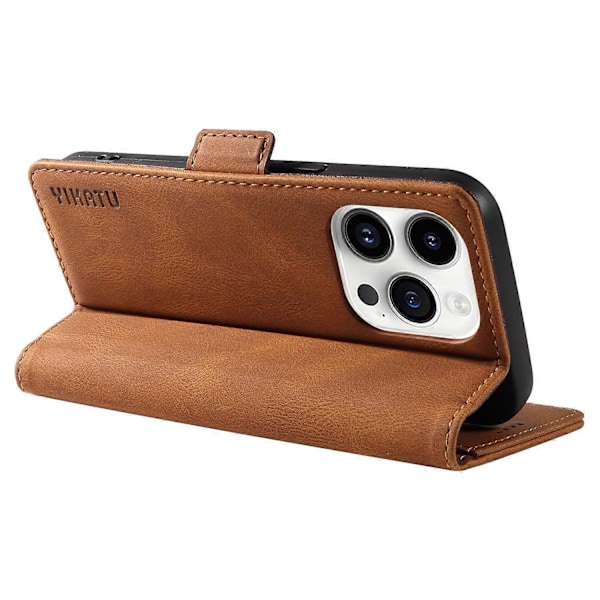 YIKATU YK-005 för iPhone 14 Pro Folio Flip Fodral PU Läder Hud-känsla Ställ Plånbok Mobilskal Multicolor Style C