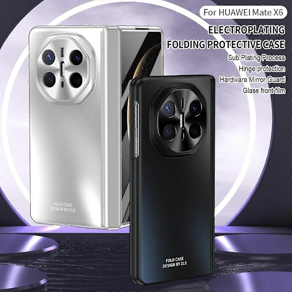 Hårt PC Stötsäkert Skal för Huawei Mate X6 med Skärmskydd - Svart Multicolor Transparent