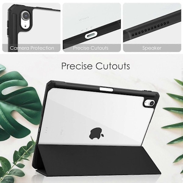 Klar taske i PU-læder med automatisk våge-/dvalefunktion og penholder til iPad Air 11 (2024) - Grøn Multicolor Black