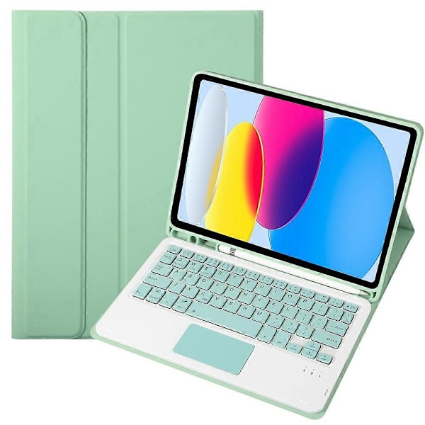 Type C A10B-A for iPad 10.9 (2022) Candy Color Pennholder Design Lær + TPU Tablet Stand Cover Multicolor Style B