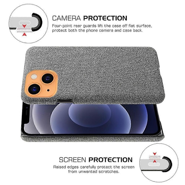 KSQ Tygbelagd Hårt Plastskal Fodral för iPhone 13 6.1 tum Multicolor Style C