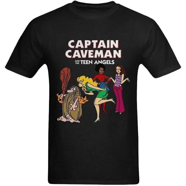 Captain Caveman Herre Bomulds T-shirt Kortærmet Sport Casual Tee Sommer Mode Toppe Black 3XL