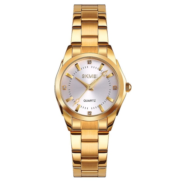 Skmei 1620 Rhinestone Waterproof Quartz Watch Gold