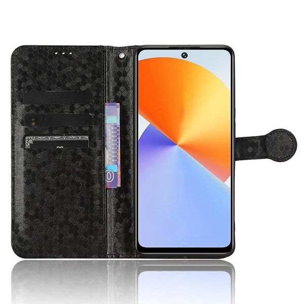 Til Infinix Note 30 Vip 5g Telefon Wallet Etui Dot Præget Stativ Pu Læder Cover Black