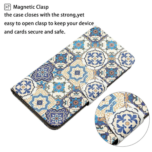 Magnetisk etui med mønstertryk og tegnebogsfunktion til Samsung Galaxy A25 5G Multicolor Retro Totem