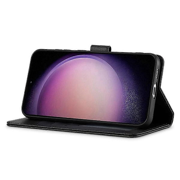 LC.IMEEKE Fodral för Samsung Galaxy A26 5G Kalvtextur PU Läder Ställ Plånbok Telefonskydd - Grå Multicolor Black