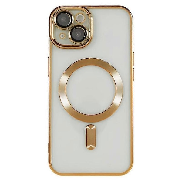 iPhone 14 Plus Magneettikotelo WANLONFENG Galvanoidulla TPU-kuorella ja linssisuojalla + 2 kpl karkaistua lasia Multicolor Gold
