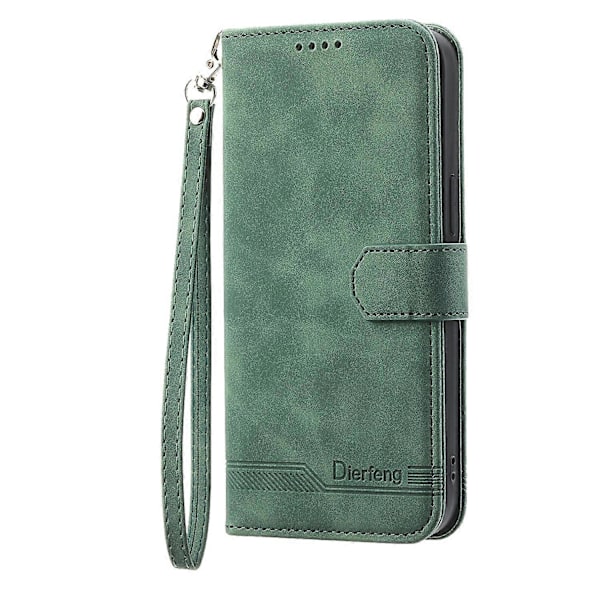 DIERFENG DF-03 læder telefoncover med linjeaftryk og stativpung til Oppo A78 5G Multicolor Style E