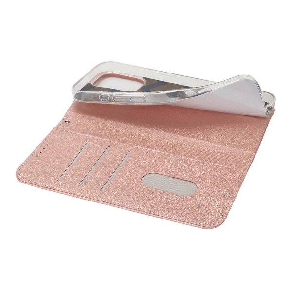 Til iPhone 16 Pro Cover PU Læder Silke Tekstur Magnetisk Flip Telefon Cover Multicolor Style D