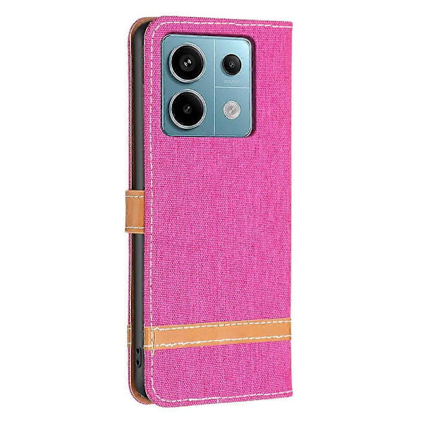 Kotelo Xiaomi Redmi Note 13 Pro 5G/Poco X6 5G -puhelimelle, farkkukangasta ja nahkaa Multicolor Rose