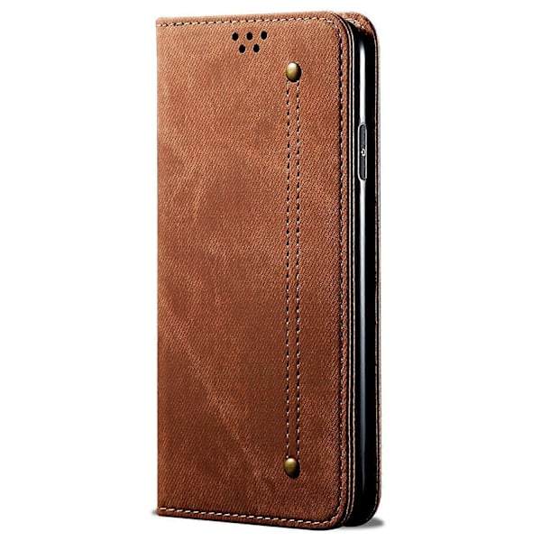Skal för Xiaomi Redmi A5 4G (171.7mm)/Poco C71 4G Jeans Tyg Textur Anti-Rep Stativ Telefonskydd Multicolor Coffee