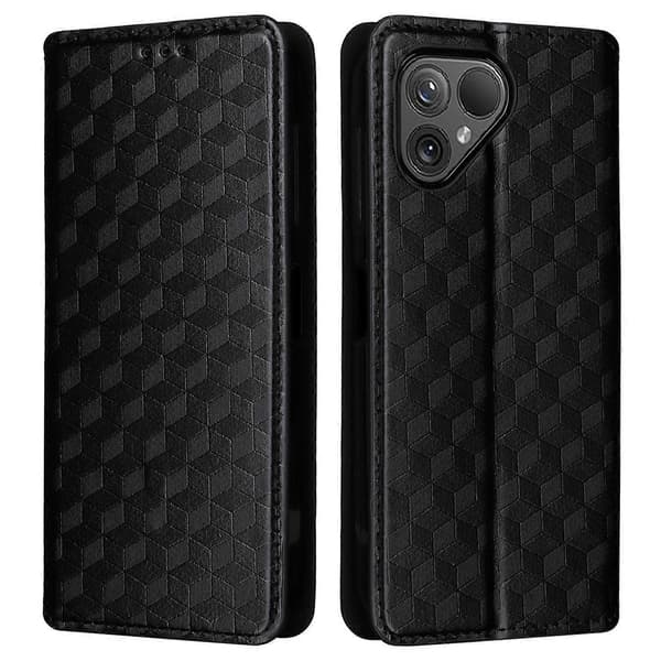 För Fairphone 5 Läderfodral Rombmönstrat Ställ Plånboksfodral Multicolor Style A