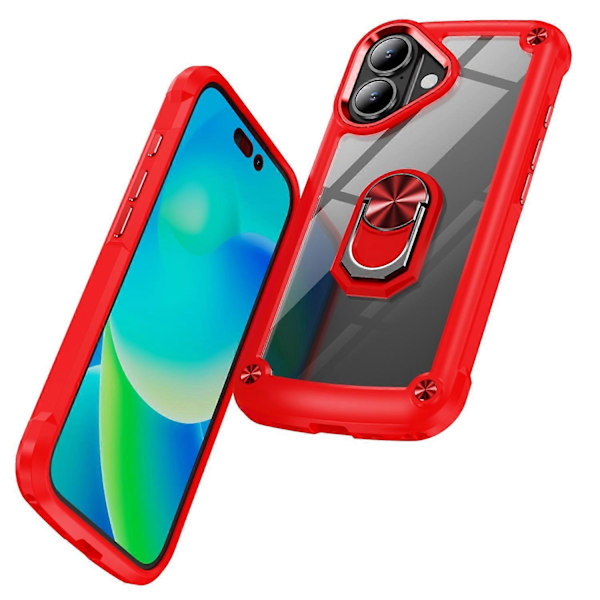Skal till iPhone 16 Plus med linsskydd i legering, PC+TPU, stativ Multicolor Style J