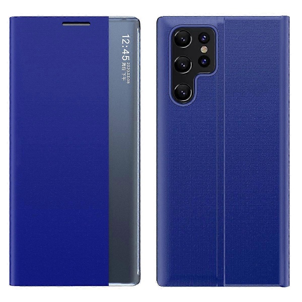 Samsung Galaxy S24 Ultra -kotelo PC+PU-nahkainen katseluikkunallinen läppäteline puhelinkotelo Multicolor Style C