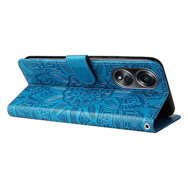 Mobiltelefonetui til Oppo A58 4G, Wallet Stand Shell PU Læder Solsikke Præget Telefoncover Multicolor Style B