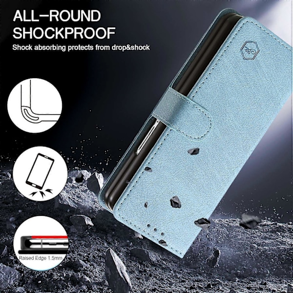 Skal för Samsung Galaxy Z Fold5 5G, enfärgat skyddande fodral PU-läder plånboksfodral Multicolor Style B
