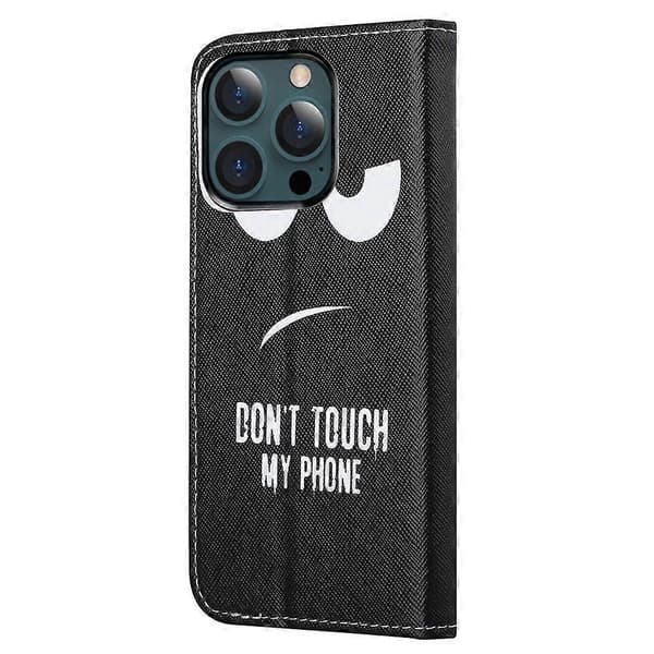 Mønsterprint Kryds Tekstur Læder Wallet Stand Case til iPhone 13 Pro Max