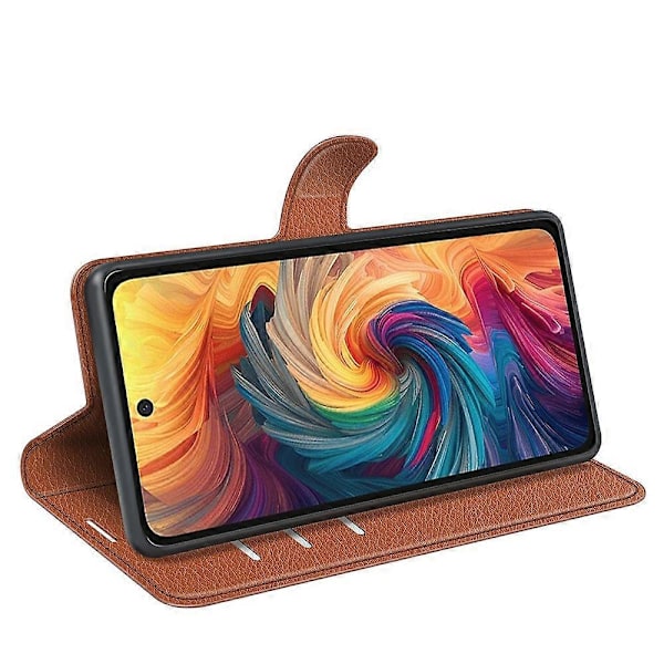 Til ZTE Blade V70 Etui Litchi Tekstur Stødsikkert Læder Wallet Telefon Cover - Grøn Multicolor Brown