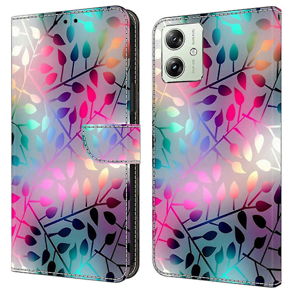 Lompakkokotelo Motorola Moto G54 5G -puhelimelle, 3D-kuvioitu nahkainen suojakansi Multicolor Style K