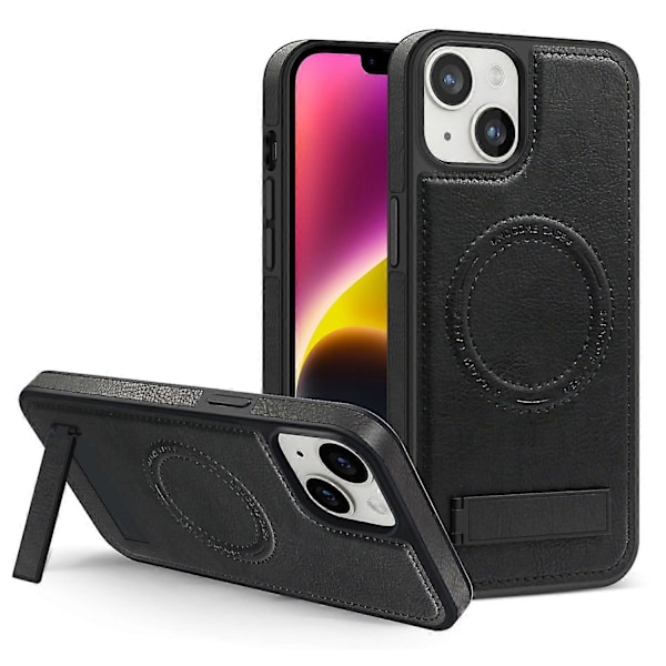 Til iPhone 14 Plus Cover Kompatibel med MagSafe Slim-Fit PU Læderbelagt TPU+PC Skal Multicolor Style D