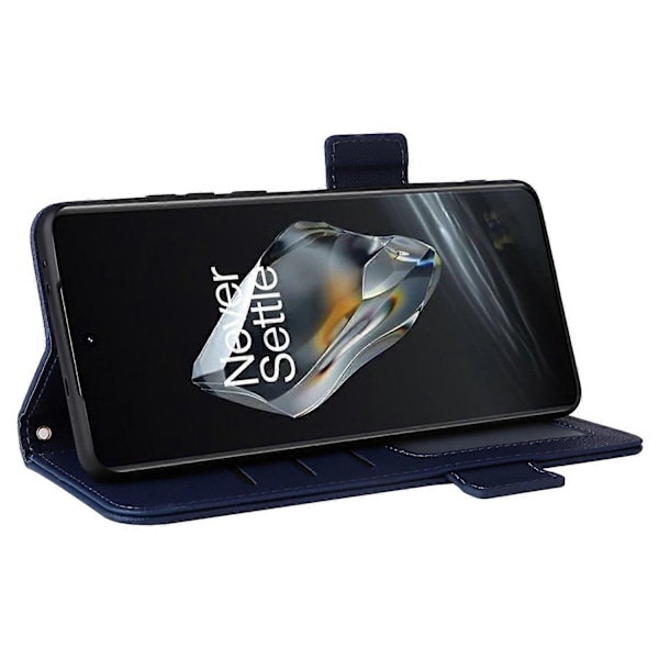 För OnePlus Ace 3 5G/12R 5G Mobilskal Läder Litchi Textur Skydd med Handledsrem Multicolor Dark Blue
