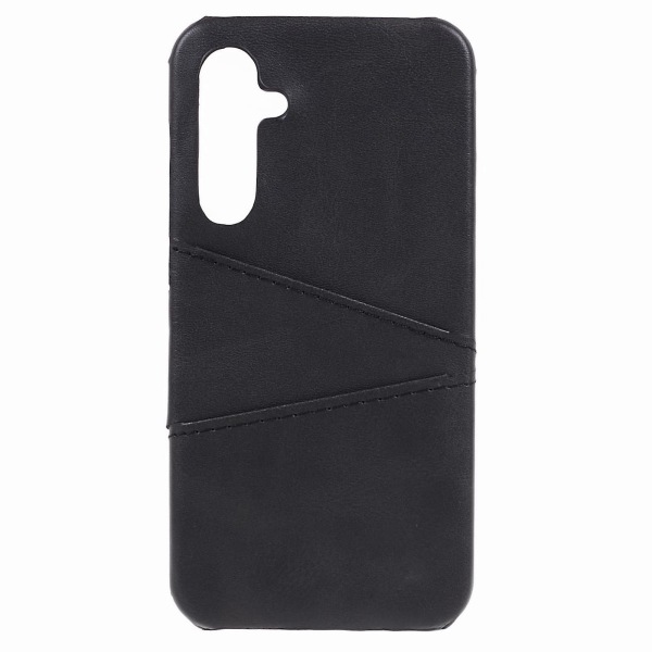 För Samsung Galaxy S23 Fe phone case Pu-läderbelagd PC- cover med 2 kortplatser Black