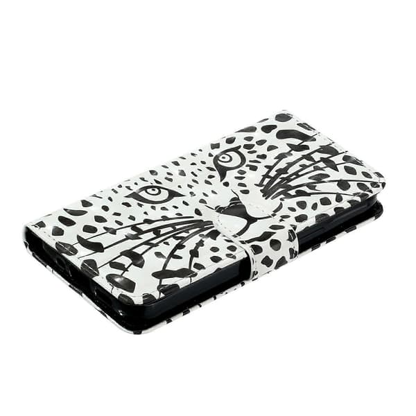 Deksel til iPhone 16e med 3D-mønster, trykt telefondeksel i lær Multicolor Leopard Head