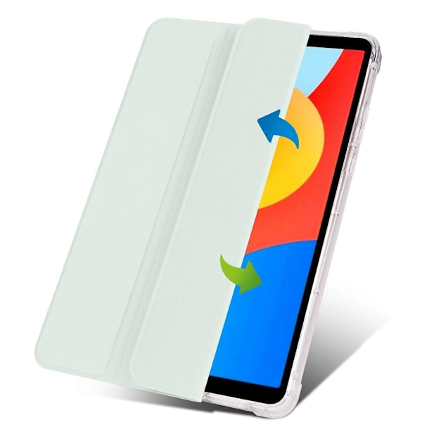 Fodral för Xiaomi Redmi Pad SE 4G 8,7 tum med pennhållare, tri-vikbart stativ, PU-läder + TPU-surfplattsskydd Multicolor Light Green