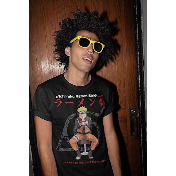 Ripple Junction Naruto Shippuden Ichiraku Ramen Shop Light Weight Crew T-shirt Black M