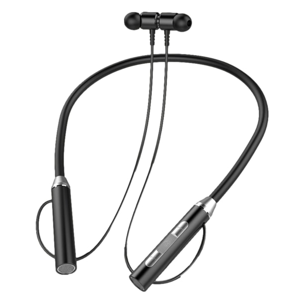 Halsmonterade Bluetooths Headset | Trådlös sporthörlur Halsmonterad | Stort batteri Binaural magnetsug, trådlös hals Black