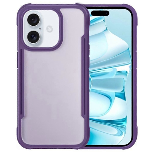 Skal för iPhone 16 Plus PC+TPU Stöttåligt Hudvänligt Mobilskal - Grön Multicolor Purple