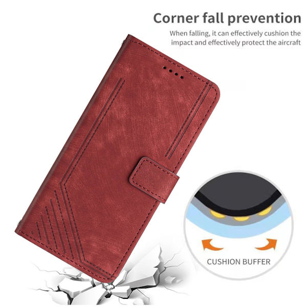 Skin-touch- case för Motorola Moto G54 5g Cover Pu-läderställ Telefonskal Red