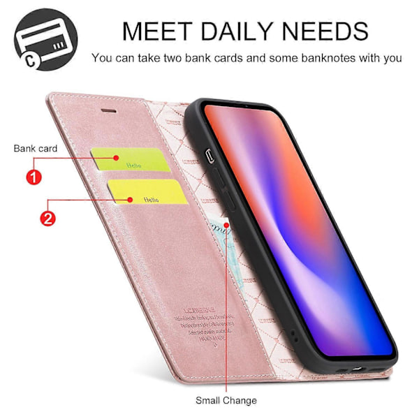 LC.IMEEKE LC Stærk Magnetisk Serie Wallet Stand Design Stødsikkert PU Læder Telefon Cover Multicolor Style D