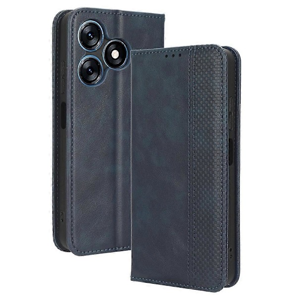 För TECNO Spark 10 4G PU Läder Vintage Telefonfodral Plånbok Ställ Folio Skyddande Skal Multicolor Style C