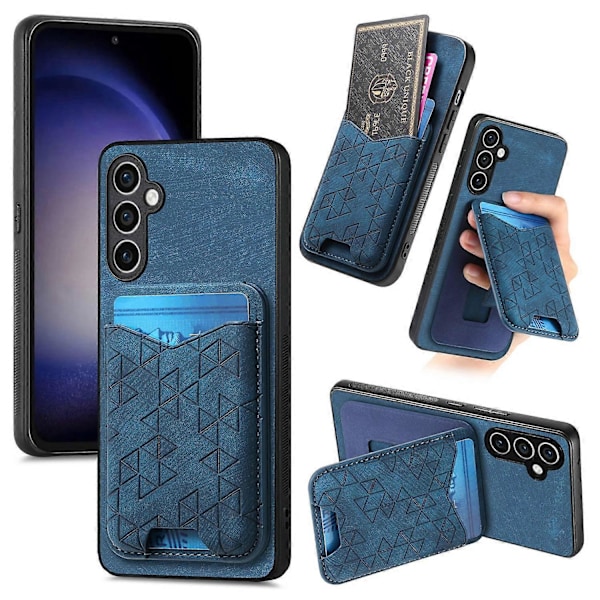 Til Samsung Galaxy S23 FE Etui med Præget Mønster Kortholder Støtteben Læder Bagcover Multicolor Style E
