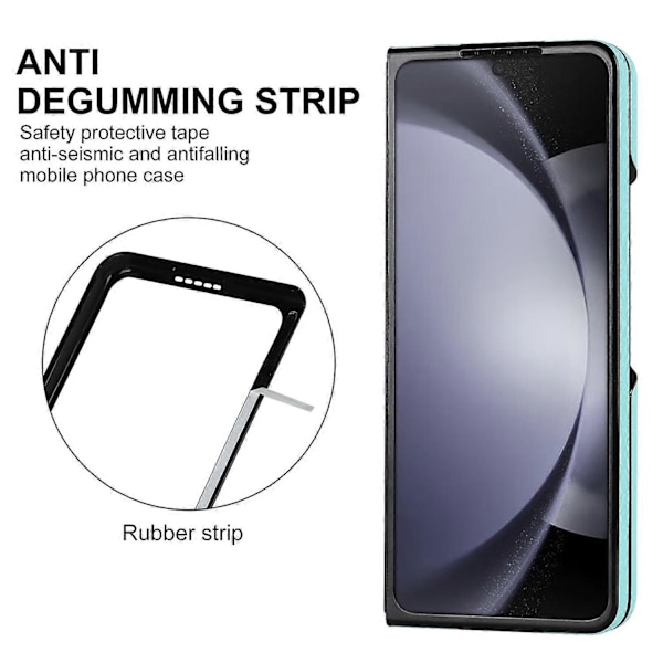 ZD04 Sydd Rombe-Grid Telefondeksel for Samsung Galaxy Z Fold5 5G Anti-Ripe PU+PC Deksel Multicolor Style F