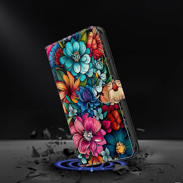 TPU+PU Läder Flip Fodral För Xiaomi Redmi 14C 4G/14R 5G/Poco C75 4G Mönstertryckt Multicolor Style F