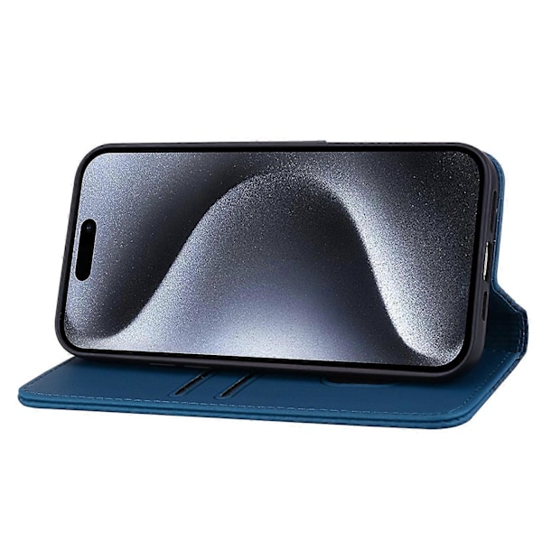 För iPhone 15 Pro Skal PU Läder Präglat Ställ Plånbok Telefonfodral Multicolor Style B