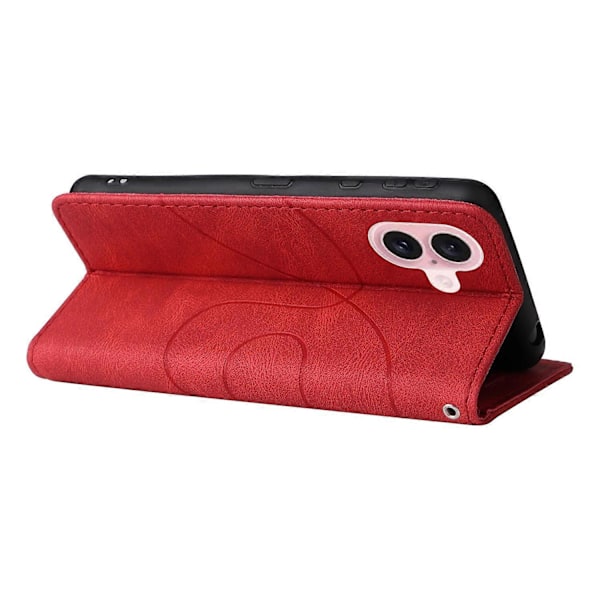 KT Læder Serie-1 Til iPhone 16 Etui Farvesplejsning Tegnebog PU Læder Telefon Cover Multicolor Style D