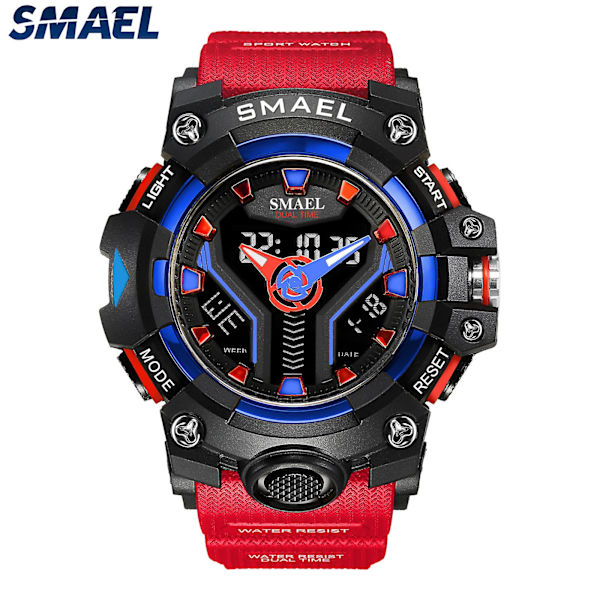Smael 8075 Herr Blå Watch Herr Sportklockor Elektronisk militär watch Man Vattentät klocka Relogios Masculino Black Gold