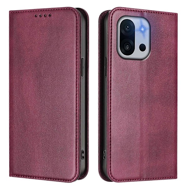 Plånboksfodral för OnePlus 13T 5G Retro Textur RFID-blockerande Läder Telefonskal Multicolor Wine Red