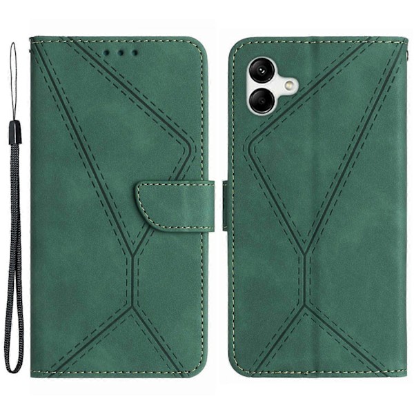 Til Samsung Galaxy A05 4G Etui PU Læder Præget Linje Telefon Stand Cover Multicolor Style D