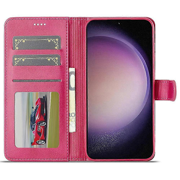 LC.IMEEKE Etui til Samsung Galaxy A56 5G, kalveskindsstruktur PU læder stativ pung telefoncover - Grå Multicolor Rose
