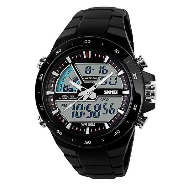 Skmei 1016 Noctilucent Waterproof Double Digital Watch Black