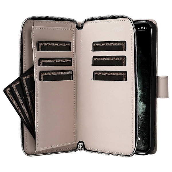 Til iPhone 11 Pro Max Etui Lynlås Pung Rombe Telefon Læder Cover med Skulderrem Multicolor Style B