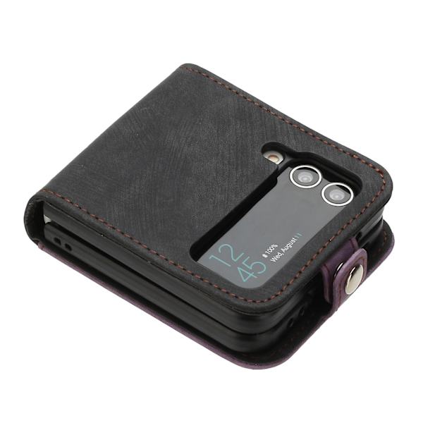 För Samsung Galaxy Z Flip3 5g Pu-läder+pc- case Korthållare Vikbart cover Purple